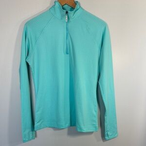 Callaway Teal Quarter Zip Pullover Golf Activewear Size Medium